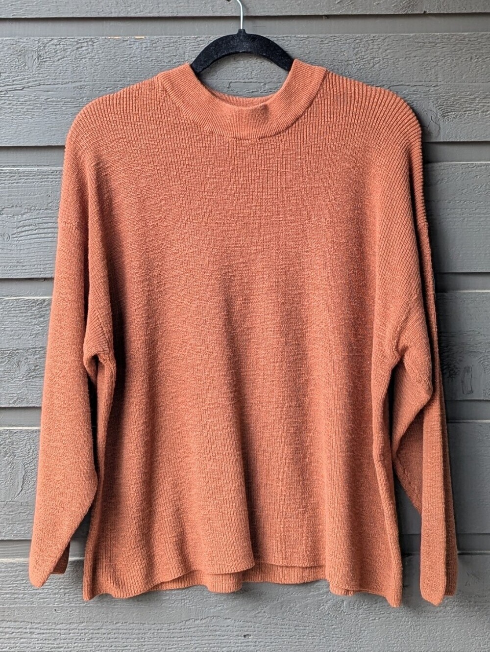 Free People FP Beach Malibu Crew Neck Long Sleeve Sweater Small Terracotta Brown